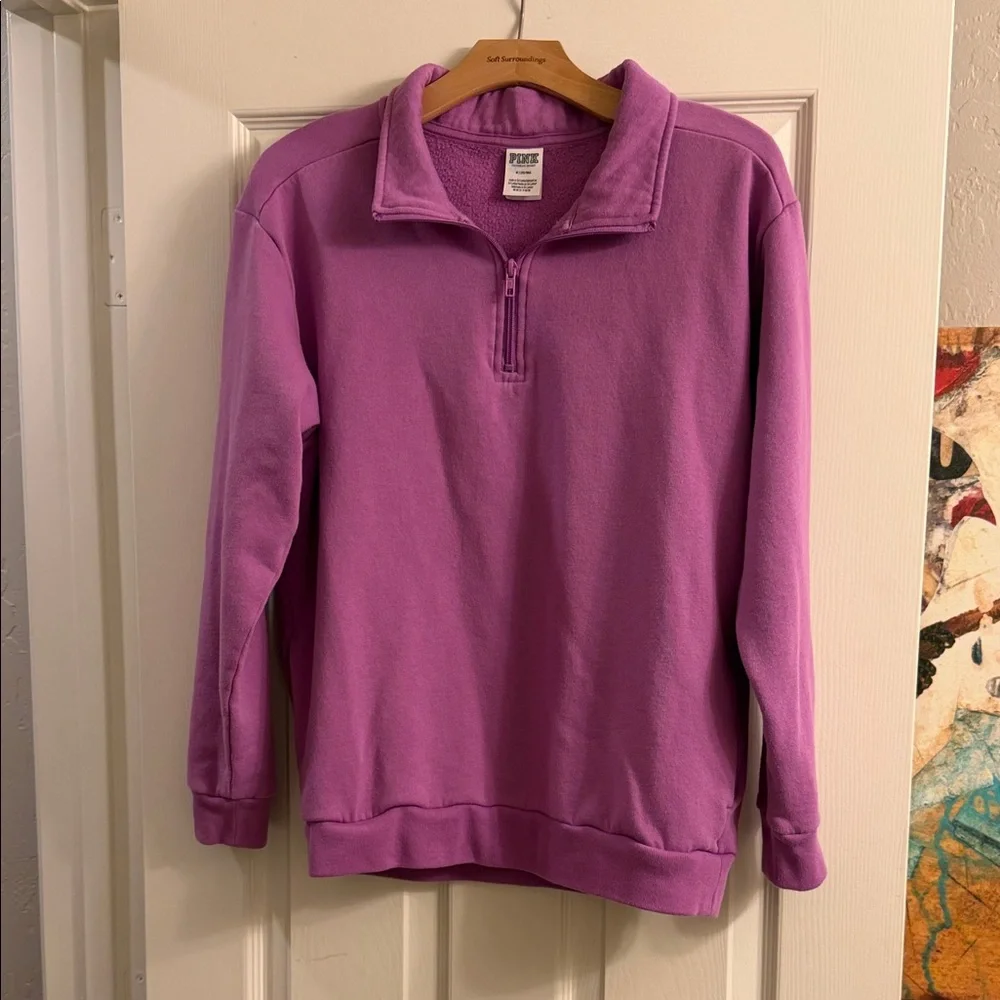 Victoria's Secret Lavender Quarter-Zip Fleece Pullover - Picture 1 of 7